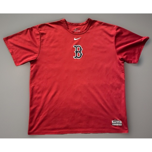 Boston Red Sox Nike Dri-fit Short Sleeve T-shirt Swoosh MLB Logo Red XL JBHS - Picture 1 of 10